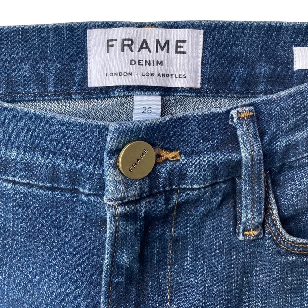 Frame Le High Jeans Size 26 Stretch Cuffed Cropped Ankle‎ Stretch High Rise - Picture 5 of 8